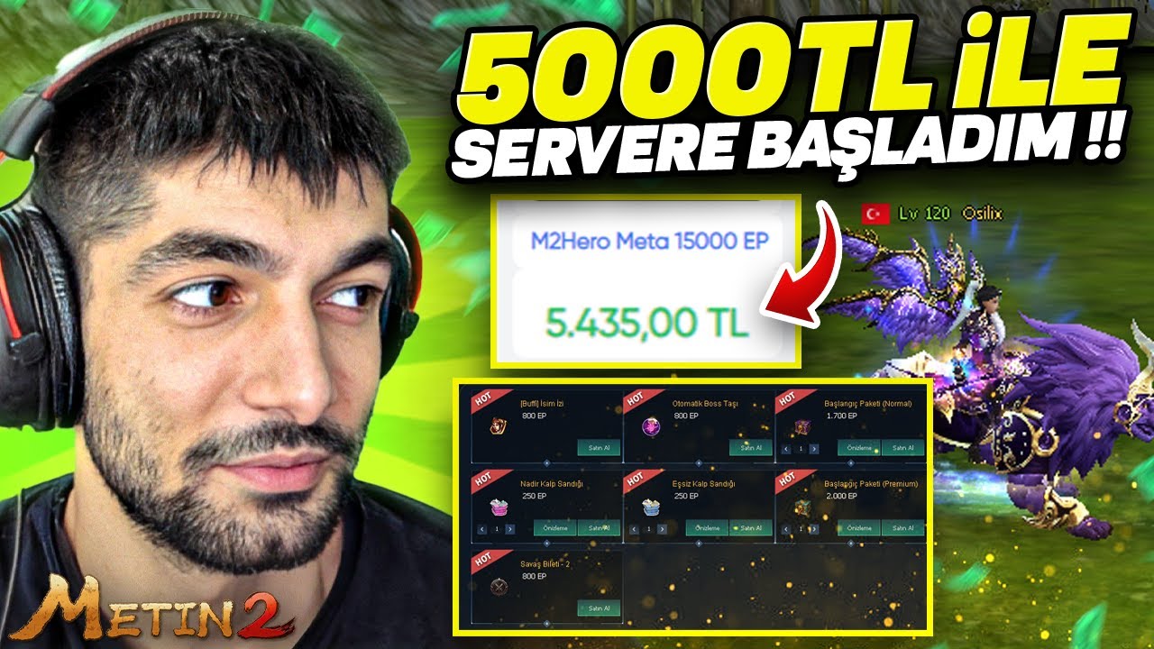 5000TL İLE YENİ SERVERE BAŞLADIM 😱 SINIRSIZ 2x METİN EVENTİ ⁄ M2HERO #metin2 #metin2pvp